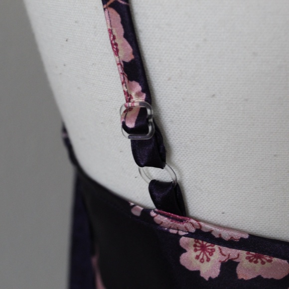 Purple & Pink Floral Print Lace Detail Chemise - Picture 6 of 7